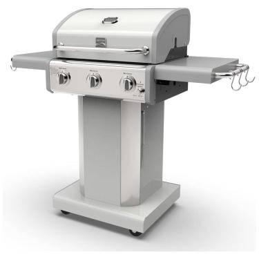 Imagem de Churrasqueira a Gás 30.000 BTU com 3 Queimadores e Mesas Laterais em Aço Inoxidável, Branca, KENMORE PG A4030400LD PE, Branco