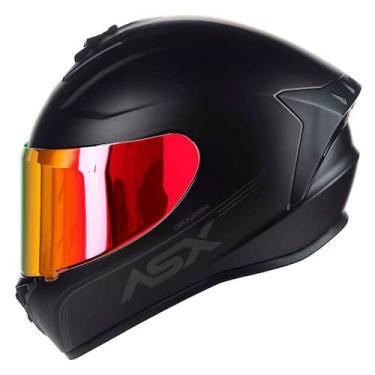 Imagem de Capacete Fechado ASX Draken Solid Preto Fosco com Viseira Colorida Ver