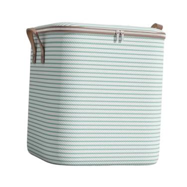 Imagem de Generic Saco de armazenamento de roupas, caixa de armazenamento com tampa, alças grandes reforçadas, bolsa de mudança para embalar dormitórios, roupas, Faixa Verde