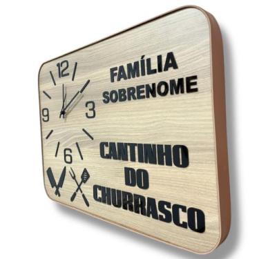 Imagem de QUADRO RELÓGIO PERSONALIZADO CANTINHO do CHURRASCO,FREIJÓ, LETREIROS P