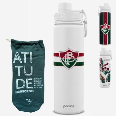 Imagem de KIT Garrafa Térmica Gocase Fresh 650ml Oficial do Fluminense com saqui