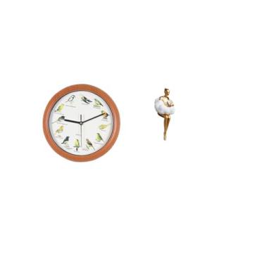 Imagem de Fenteer Relógio de Parede com Pássaro Canoro, Estátua de Arte, Decoração, Estatueta, Nuvem, Relógios de Parede Decorativos, Relógio Pendurado, Escultur