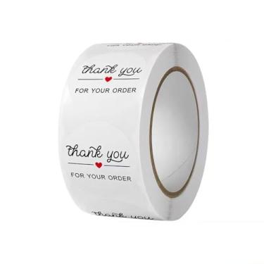 Imagem de Adesivos de presente adesivos de agradecimento com 500 peças de objetos decorativos brancos redondos para embalagem de envelopes