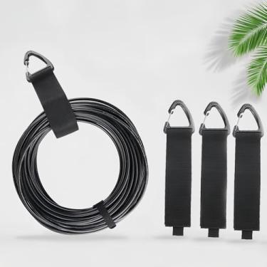 Imagem de Organizador de cabo de extensão com mosquetão – 3 peças de tiras ajustáveis de armazenamento de 26,9 cm para cabos, mangueiras, ferramentas – Suporte de gancho e laço resistente