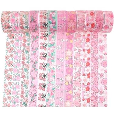 Imagem de Conjunto de adesivos Washi com 12 rolos de flores e carimbos dourados, adesivos decorativos para artes, artesanato, material de diário, scrapbook, cartão, embrulho de presente