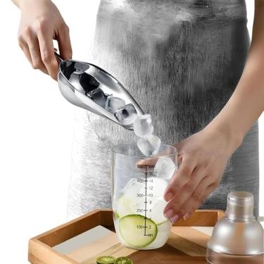 Imagem de Conjunto de pá de alumínio fundido para cubos de gelo, pá de cozinha, conjunto de pás de cozinha com alça contornada, colher de gelo para máquina de gelo, congelador, grãos de café, alimentos, doces