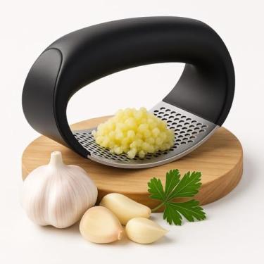 Imagem de Amassador de Alho Inox Manual Prensa Alavanca Ergonômica Fácil Limpeza Alta Durabilidade