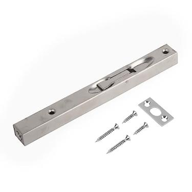 Imagem de Parafuso de porta de aço inoxidável 304, trava de montagem embutida, 20 cm com parafusos para portas de segurança comercial residencial