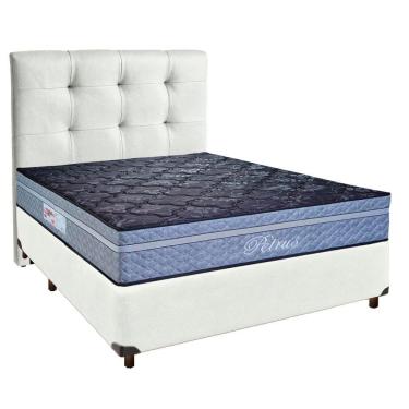 Imagem de Kit Cabeceira + Cama Box + Colchão Casal Molas Ensacadas Petrus Paropas