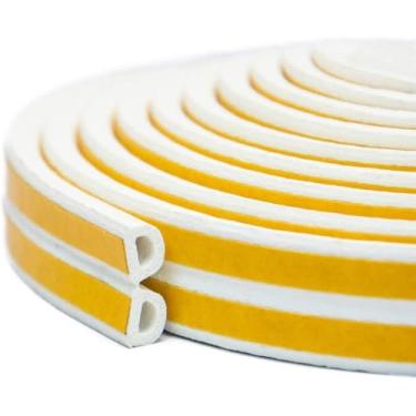 Imagem de Fita excludente de rascunho para janela de porta fita de espuma autoadesiva fita isolante tipo D, 2 vedações totais 10 m branco