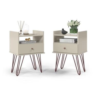 Imagem de Conjunto Mesa de Cabeceira Monet Off White