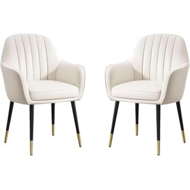 Imagem de EESCZVGBDX Conjunto de 2/4/6 micro fibra couro penteadeira maquiagem cadeira resistente pernas metal cozinha jantar cadeiras