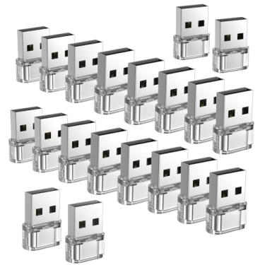 Imagem de Pacote com 20 adaptadores transparentes USB para USB C, conversor de carregador USB C fêmea para macho compatível com Apple Watch, iPhone 15 14 13 12 Pro Max Plus, note, iPad 9 10 Air 5 Mini 6, Galaxy