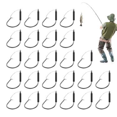 Imagem de Ganchos de minhoca malucos – anzol de pesca profissional, equipamento profissional de peixe de aço carbono para pescadores riachos de água doce pescadores reservatório do mar lago água salgada