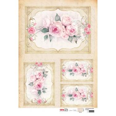 Imagem de Papel de Seda para Decoupage Opapel 30 x 45 cm - 2815 - Flor Rosas Mol
