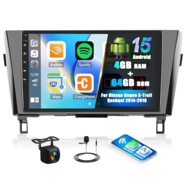 Imagem de SIXTOP 4G + 64G Android Carro estéreo para Nissan Rogue X-Trail Qashqai 2014-2018 Carplay Android Auto Mirror Link 22.9 cm Tela sensível ao toque 1280 * 720 Bluetooth 5.0 FM/RDS 32EQ WiFi GPS UI Theme