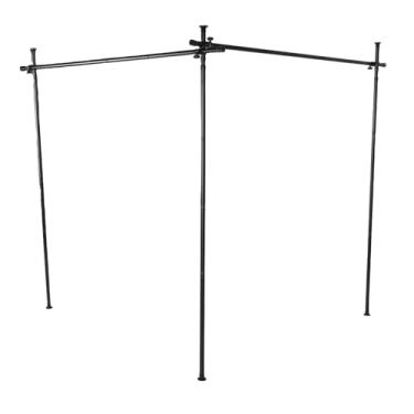 Imagem de Asixxsix Haste de Cortina Divisória de Quarto, Sem Haste de Tensão de Perfuração para Separação de Ambientes Aço Carbono Resistente 30KG Capacidade 77 a 177cm Largura Ajustável (Preto fosco)