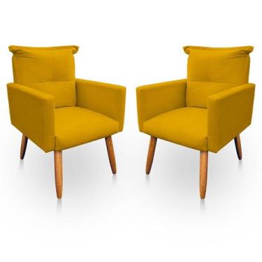 Imagem de Kit 2 Poltrona Decorativa Duda para Sala e Quarto Suede - LH Decor - L