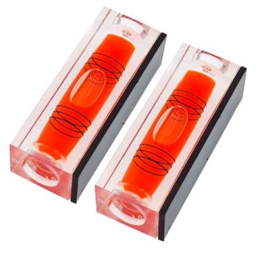 Imagem de Dois pacotes de mini bolhas de nível de alta precisão, bolha de nível pequeno, nível de contas planas de três linhas, régua de nível, nível doméstico magnético (magnetismo, 52 x 15 x 20 mm)