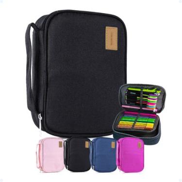 Imagem de Estojo Escolar Organizador Jumbo Box Com Divisórias Grande - Hxt, Pret