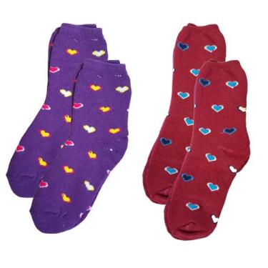 Imagem de Kit 2 Pares de Meias Feminina Inverno Grossa Macia Cano Alto - LW Gift