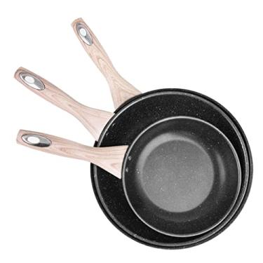 Imagem de Conjunto de frigideiras antiaderentes de 21 cm, panela grossa de aço inoxidável com indução resistente ao calor, utensílios de cozinha