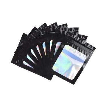 Imagem de Sacos Plásticos Iridescentes Com Fecho Zip 10-100 Peças Para Cosmético