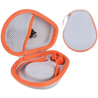 Imagem de RIYADAone Capa rígida de substituição para fones de ouvido esportivos SHOKZ OpenRun Pro 2 / Pro 2 Mini/OpenMove/OpenRun/OpenSwim com condução óssea aberta (cinza + capa laranja)