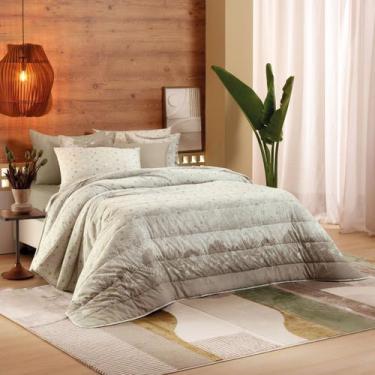 Imagem de Jogo de Cama Solteiro Naturalis 3 Peças Marrom Algodão Floral Teka