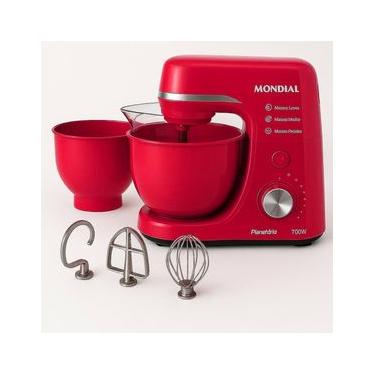 Imagem de Batedeira Planetária Mondial BP-03 com 12 Velocidades e 700W - Vermelha