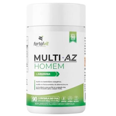 Imagem de Multi.AZ Homem Arginina Longa Duração: 3 Meses de Uso, 21 Vitaminas e Minerais Essenciais, 90 Cápsulas Multivitamínico, Fortalvit