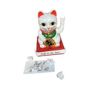 Imagem de Versão Escura Do Gato Da Sorte Chinês, Figurinha De Boas-Vindas Com De