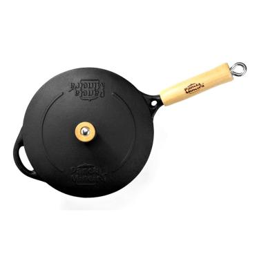 Imagem de Caçarola Emily Cabo Madeira Panela Mineira Tampa Ferro 16cm