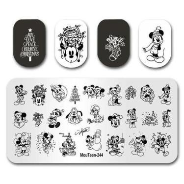 Imagem de Placas De Estampagem De Unhas Disney Natal Mickey Inverno Neve MouTeen
