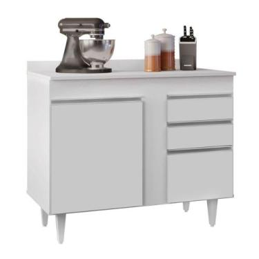 Imagem de Balcão 02 Gavetas Bia Branco 100Cm - DROSSI