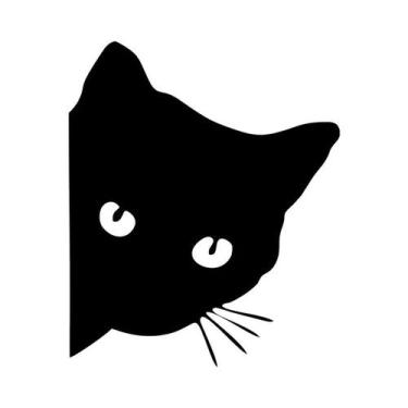 Imagem de Adesivos De Vinil Gato a Laser Preto E Branco Para Carro: Acessórios D