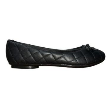 Imagem de Sapatilha Casual Bico Arredondado Matelassê com Laço Feminino Moleca 5094.1701 Preto-Feminino