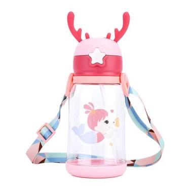 Imagem de Garrafa de Água Infantil Antivazamento com Canudo e Alça - Tudo em Cai