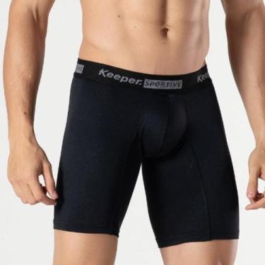 Imagem de Cueca masculina Boxer Long Leg Keeper Poliamida - Malhas Keeper, M, Pr
