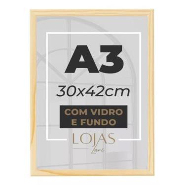 Imagem de kit 10 Quadro Moldura A3 30x42 Com Vidro Poster Certificado - Pinus - 