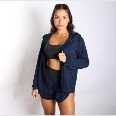 Imagem de Conjunto Casaquinho Short Duplo e Top Fitness Dry Treino-Feminino