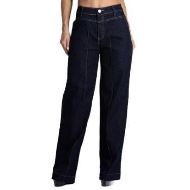 Imagem de Calça Jeans Sawary Wide Leg - 280926 - Azul escuro 46-Feminino