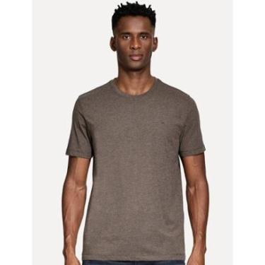 Imagem de Camiseta Aramis Masculina Basic Lisa Mono Icon Marrom Claro Mescla-Masculino