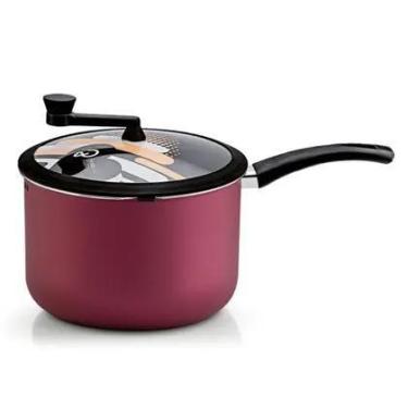 Imagem de Pipoqueira antiaderente cereja tampa vidro panelux premium stone 22cm