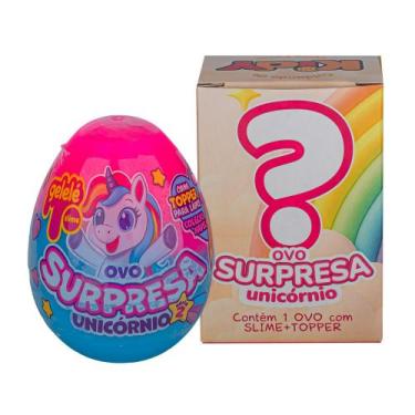 Imagem de Ovo Surpresa Com Slime + Topper de Unicórnio Meninas - Kidy