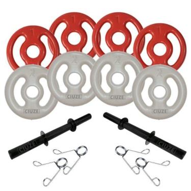 Imagem de Halter Emborrachado 12kg Par Com Barra 40cm-Feminino