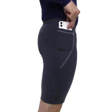 Imagem de Bermuda térmica com bolso compressão corrida academia Elite, Preto, P