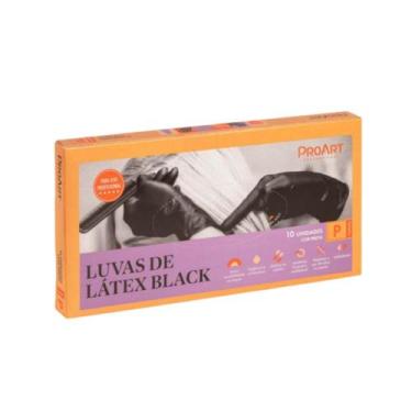 Imagem de Luvas ProArt Black De Latex  10 Unidades P