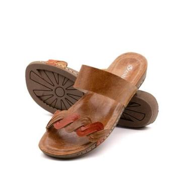Imagem de Sandália Flatform Goa em Couro Crush Caramelo - 14292CC - Andacco, Car
