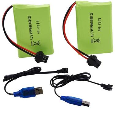 Imagem de Bateria Blomiky 3.7V 600mAh recarregável com carregador USB x2